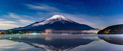 2560x1080 Mount Fuji Night Reflections 2560x1080 Resolution HD 4k ...