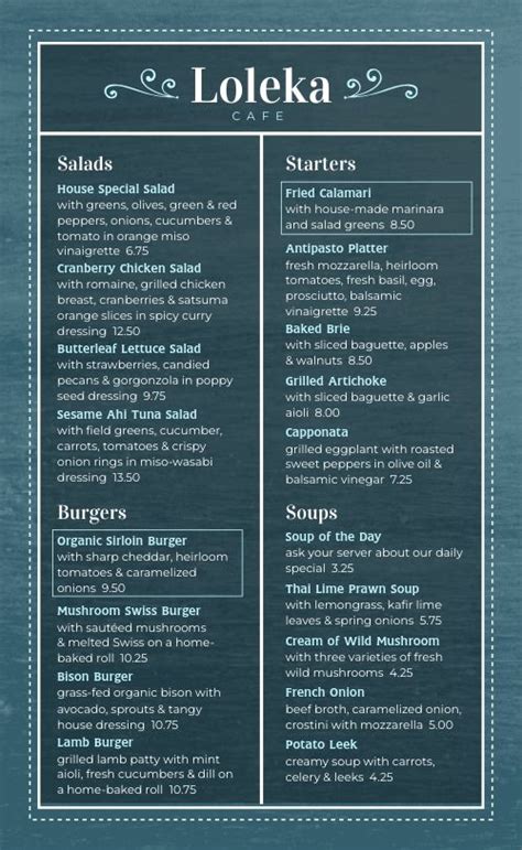 Blue Cafe Menu Design Template by MustHaveMenus