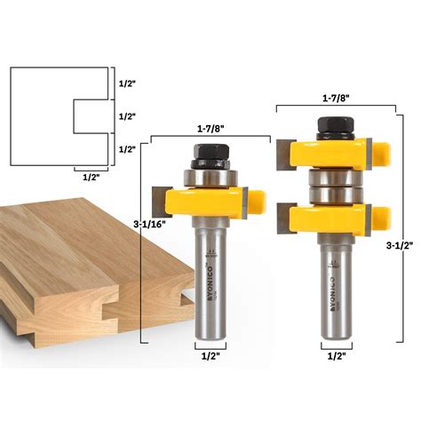 Joinery :: Tongue & Groove :: Tongue & Groove Router Bit Set - 1-1/2" Stock - 1/2" Shank ...