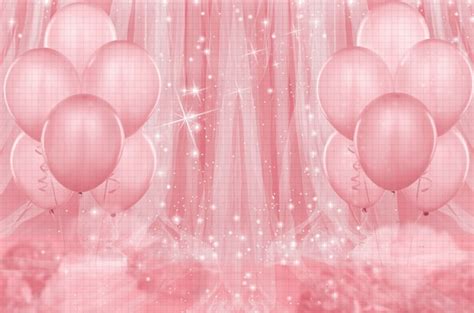 Pink Balloons Digital Background Backdrop Photography 1st | Etsy