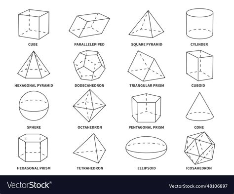 Geometric 3d line shapes geometry linear forms Vector Image