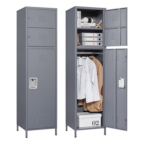 Fesbos Metal Locker Storage Cabinet with Doors & Shelves Metal Lockers ...