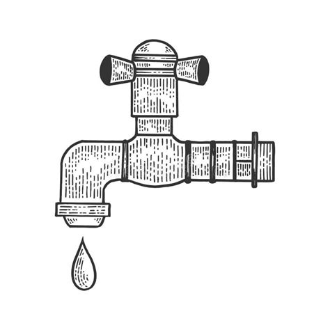 Tap Line Art Sketch stock vector. Illustration of faucet - 46967228