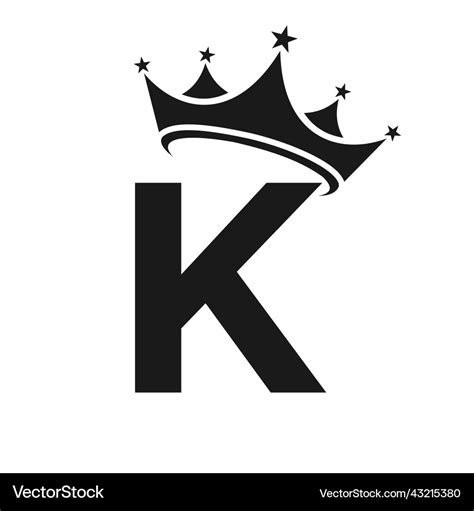 Letter k crown logo crown logo on k Royalty Free Vector