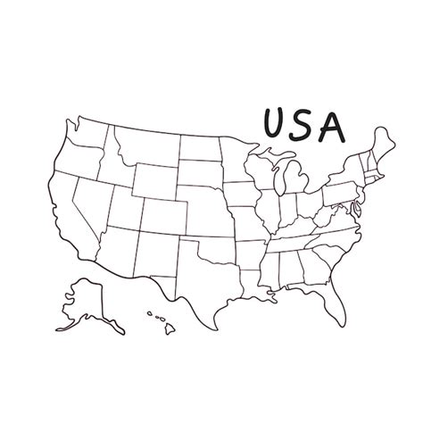 Usa Map Hand Drawn Sketch Vector Stock Vector Colourb - vrogue.co