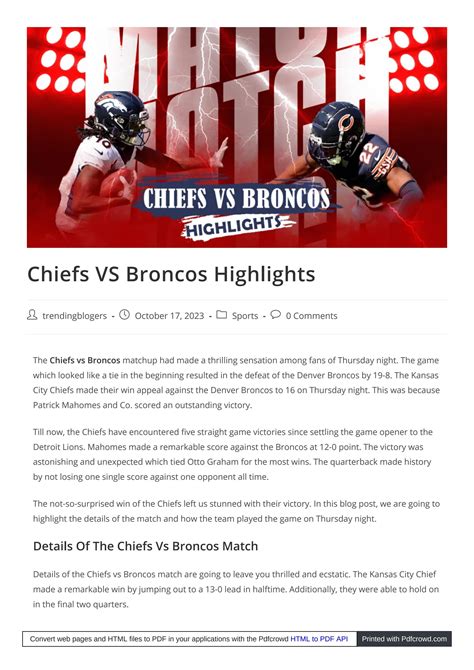 Chiefs VS Broncos Highlights by Trending Bloggers - Issuu