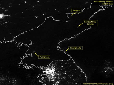 "북한의 밤, 여전히 암흑…평양·산업단지 등은 다소 밝아져" | 연합뉴스