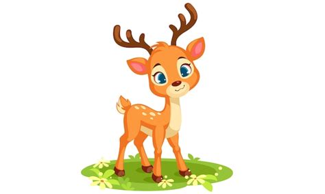 Free Vector | Cute baby deer looking at front vector illustration