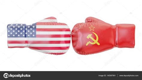 Ussr boxing gloves | Boxing gloves with USA and USSR flags. Governments conflict conc — Stock ...