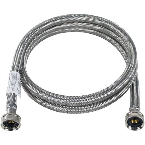 Certified Appliance Accessories WM48SS Braided Stainless Steel Washing Machine Hose, 4ft ...