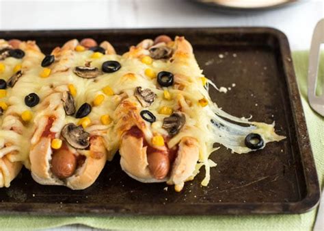 Pizza Hot Dogs - Easy Cheesy Vegetarian