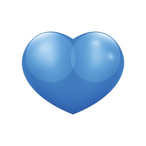 Vector realistic blue glossy heart isolated on white 27613497 Vector ...