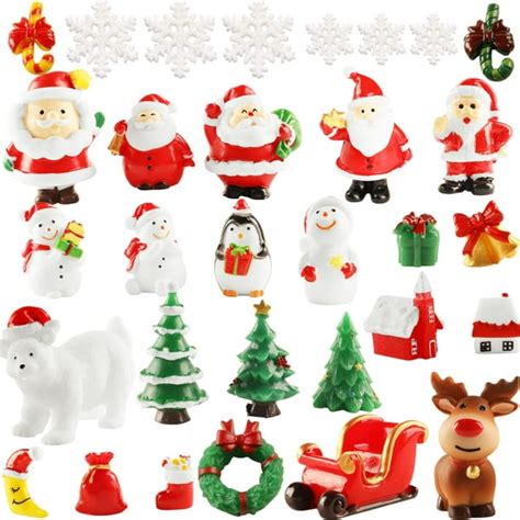 TRIZZI 31Pcs Christmas Miniature Figurines for Crafts Mini Ornaments ...