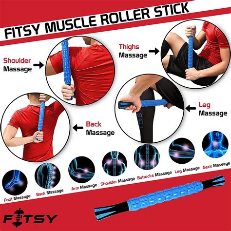 FITSY Massage Roller Set | Foam Roller & Massage Roller Stick