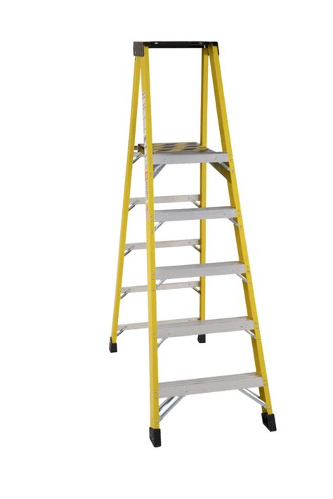 7' Fiberglass 351 Series Platform Ladder - Type 1AA 375 lb. Rated ...