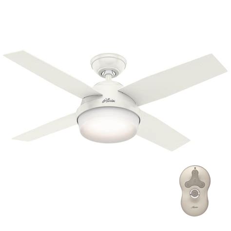 Hunter Dempsey 44 in. LED Indoor Fresh White Ceiling Fan with Universal Remote-59246 - The Home ...