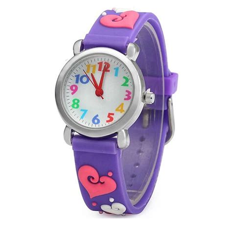 Children Silicone Wristwatches purple Waterproof Kid Watches Brand Quartz Wrist Watch Baby For ...