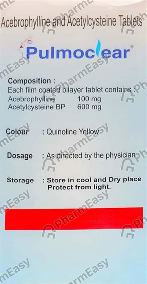 Pulmoclear Strip Of 15 Tablets: Uses, Side Effects, Price & Dosage ...