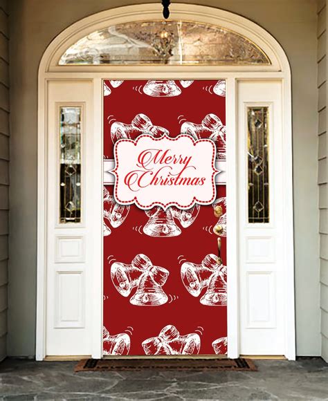 Merry Christmas Front Door Cover Entry Holiday Doors 3D Banner | Etsy