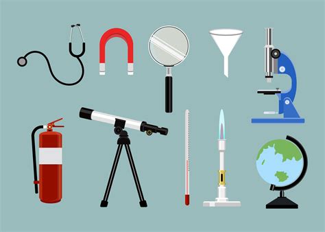 Collection of science study tools set illustration - Download Free Vectors, Clipart Graphics ...