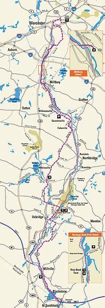 Massachusetts Blackstone River Bikeway Map (Worcester, MA to RI) | Fun places to go, One day ...