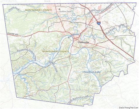 Map of Montgomery County, Tennessee - Địa Ốc Thông Thái