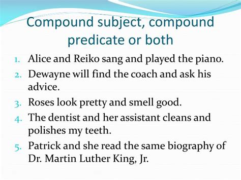 PPT - Compound subjects and compound predicates PowerPoint Presentation ...