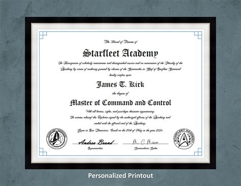 Starfleet Academy Personalized Diploma - Etsy