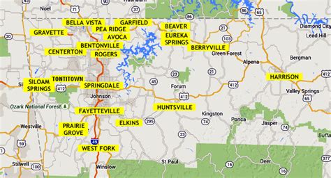 Northwest Arkansas Map With Cities - Map