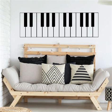 Piano Wall Art Keyboard Vinyl Decor Wall Decal in 2020 | Vinyl decor, Piano decor, Music wall decor