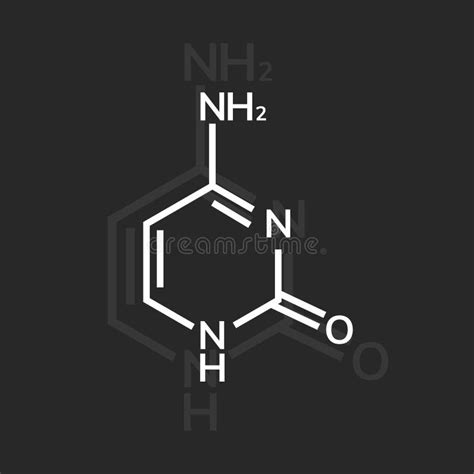 Cytosine Molecule With Chemical Formula Stock Illustration - Illustration of scientific ...