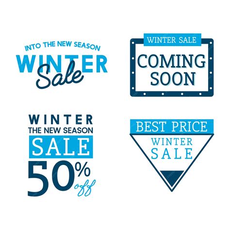 Free Vector | Set of winter sale badge vectors