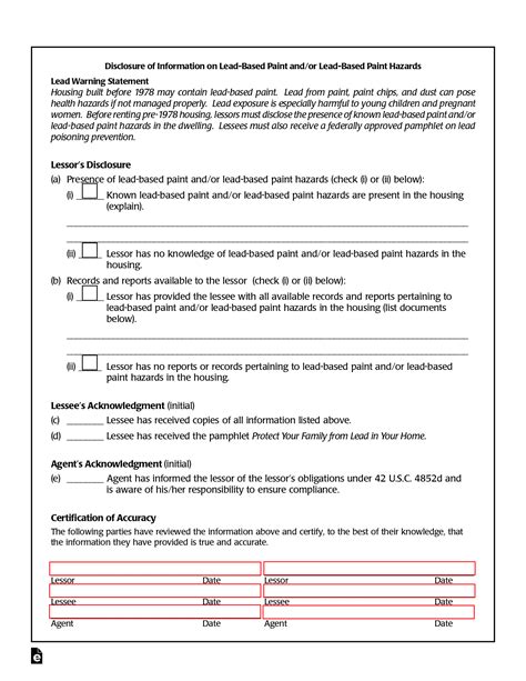 Free Lead-Based Paint Disclosure Forms | For Sellers & Landlords - PDF ...