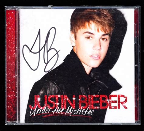 Justin Bieber Signed "Under The Mistletoe" CD Cover (JSA COA ...