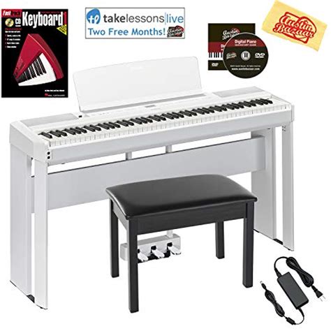 Yamaha P-515 88-Key Digital Piano - White Bundle with Yamaha L-515 ...