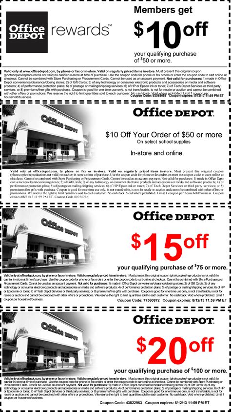 Pinned August 7th: $10 off $50 and more at Office #Depot, or online via promo code 93085058 # ...