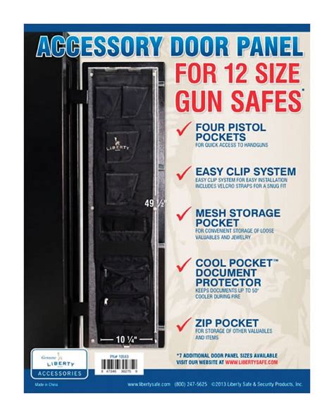 Liberty Safe Gun Safe Accessory Door Panel, Model 12, 10 x 40-In. - Walmart.com