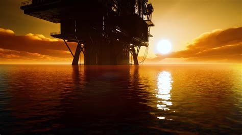 Offshore oil rig platform in sunset or sunrise time 6189356 Stock Video at Vecteezy