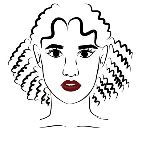 Woman Curly Hair Style Icon, Woman Drawing, Man Drawing, Hair Drawing PNG Transparent Clipart ...