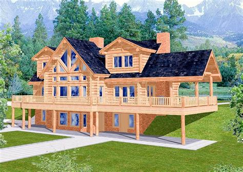 Plan 35121GH: Spacious Log Home Plan | Log home plans, Minecraft house plans, House blueprints