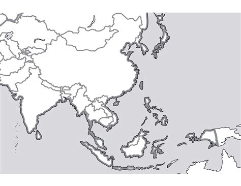 Blank political map of south asia