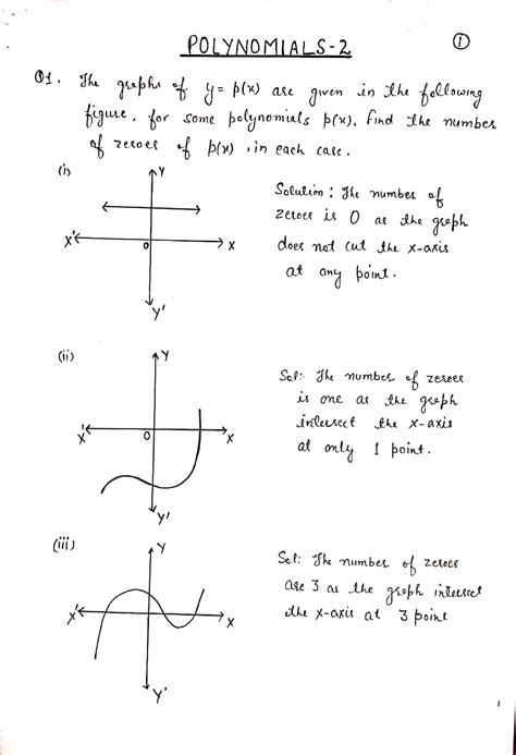 Polynomial Handwritten Notes for 10th Class