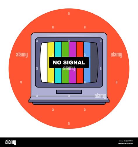 TV does not receive tv signal. monitor with a rainbow. flat vector illustration Stock Vector ...