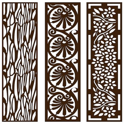 Premium Vector | Jali laser cut decorative panel set with lace pattern