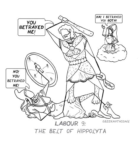 Heracles’ ninth Labour – the Belt of Hippolyta | Greek Myth Comix