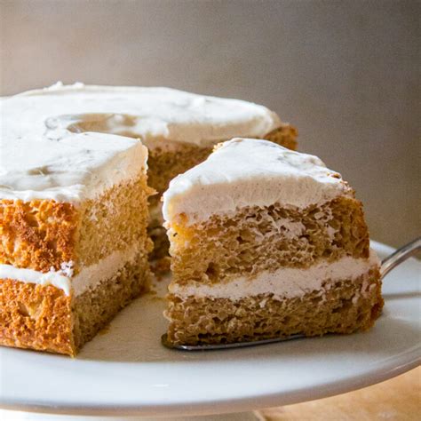 Pumpkin Angel Food Cake with Harvest Cream Cheese Frosting - Catz in the Kitchen