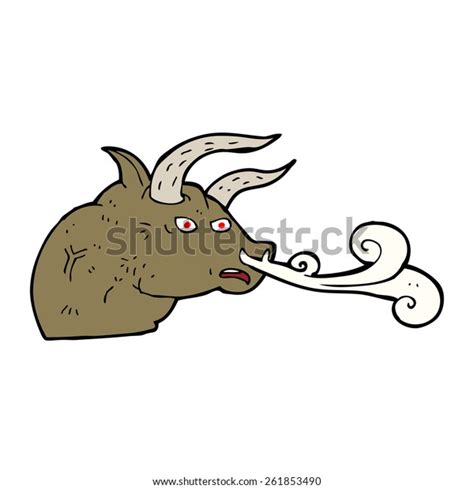 Cartoon Snorting Bull Head Stock Vector (Royalty Free) 261853490 | Shutterstock