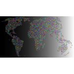 Prismatic World Map Dots With Background | Free SVG