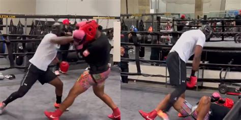 Former NFL RB Adrian Peterson Fires Off Devastating Right & Knocks Down Opponent During Sparring ...