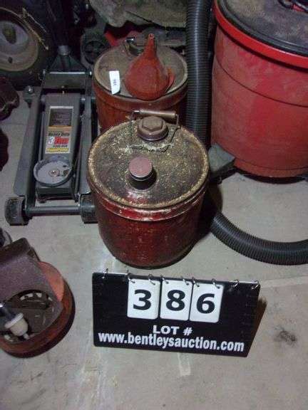 LOT: (2) 5-GALLON METAL GAS CANS - Bentley & Associates, LLC